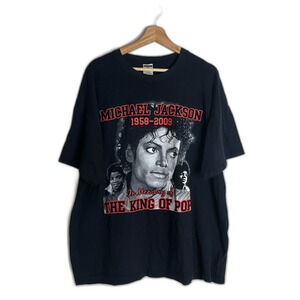 Vtg Michael Jackson king of pop graphic T-shirt oversized size XL unisex